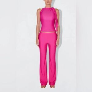 KHY by Kylie Jenner Pants Sleek Soft Stretch Low Rise Pink Fuchsia Sz XXS NWT